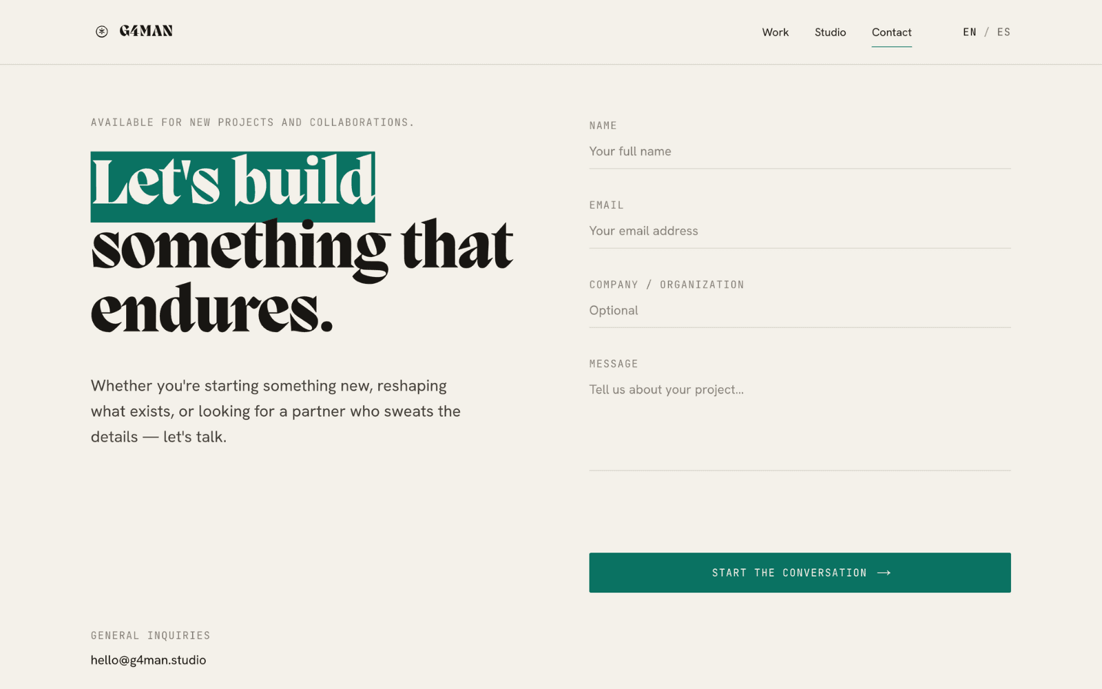 The contact form · jade focus state